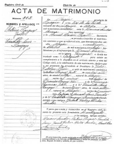 certificado matrimonio